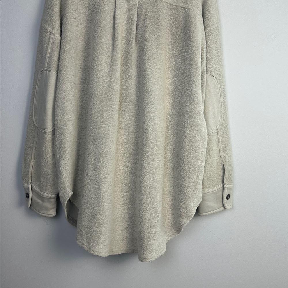 NEW Free People Ruby Jacket in Stone Large Brushed Knit Distressed Pockets Cozy - Picture 13 of 16